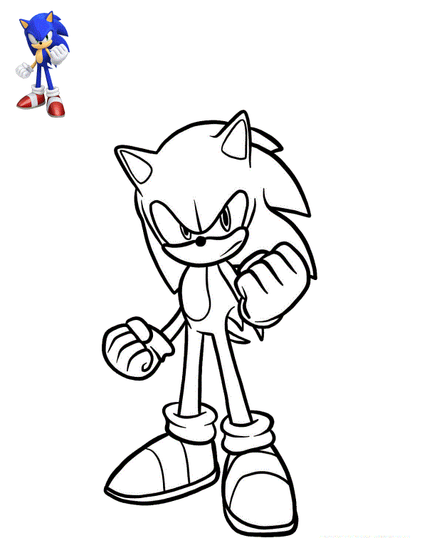 Coloriage Sonikku Sonic Le Hérisson - Sonic à imprimer
